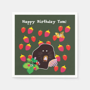 Mole Spring Strawberries Custom Napkin