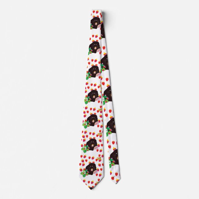 Mole Strawberries  Neck Tie (Front)