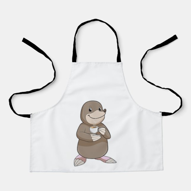 Mole with Coffee Cup Apron (Front)
