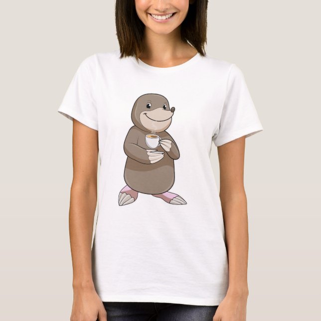 Mole with Coffee Cup T-Shirt (Front)
