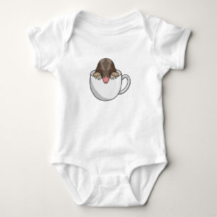 Mole with Cup of Coffee Baby Bodysuit