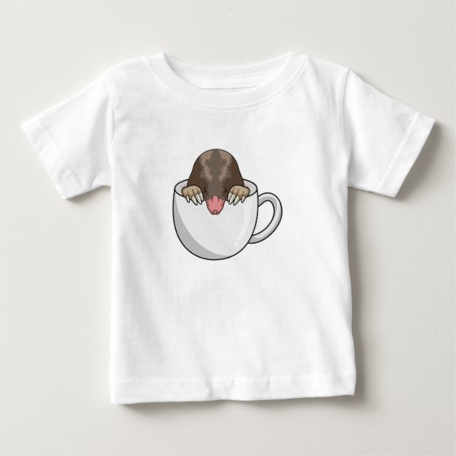 Mole with Cup of Coffee Baby T-Shirt (Front)