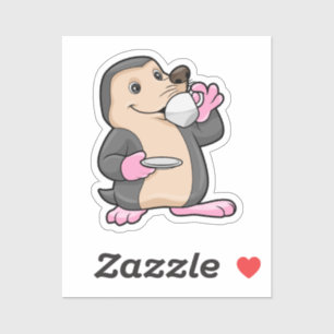 Mole with Cup of Coffee & Saucer