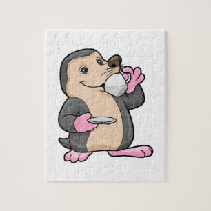 Mole with Cup of Coffee & Saucer Jigsaw Puzzle