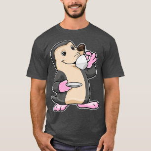 Mole with Cup of Coffee Saucer T-Shirt