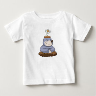 Mole with Daisy Flower Baby T-Shirt