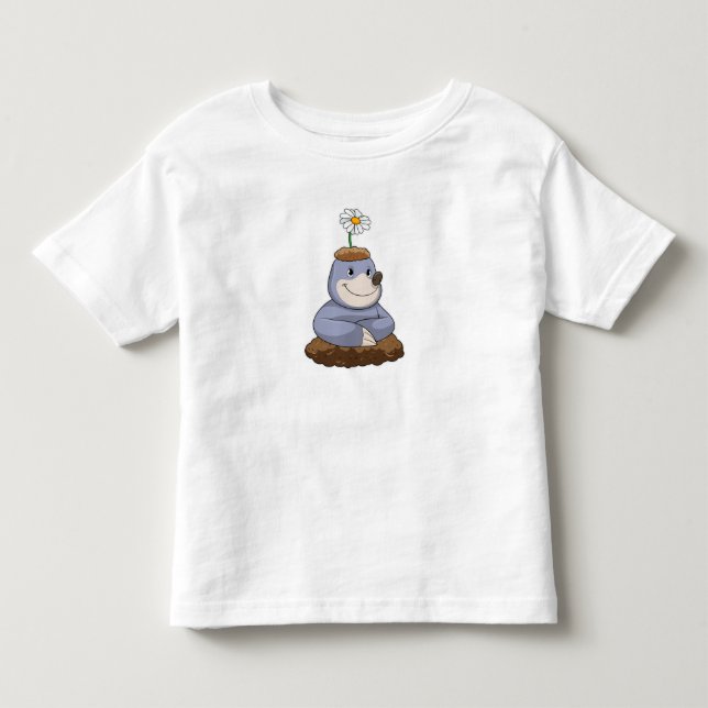 Mole with Daisy Flower Toddler T-Shirt (Front)
