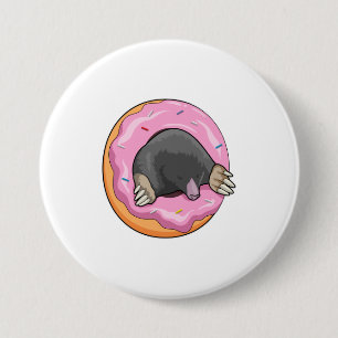 Mole with Donut 7.5 Cm Round Badge