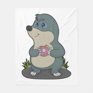 Mole with Donut Fleece Blanket