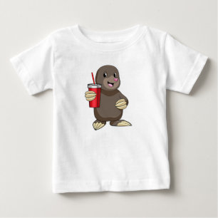 Mole with Drinking mug Baby T-Shirt