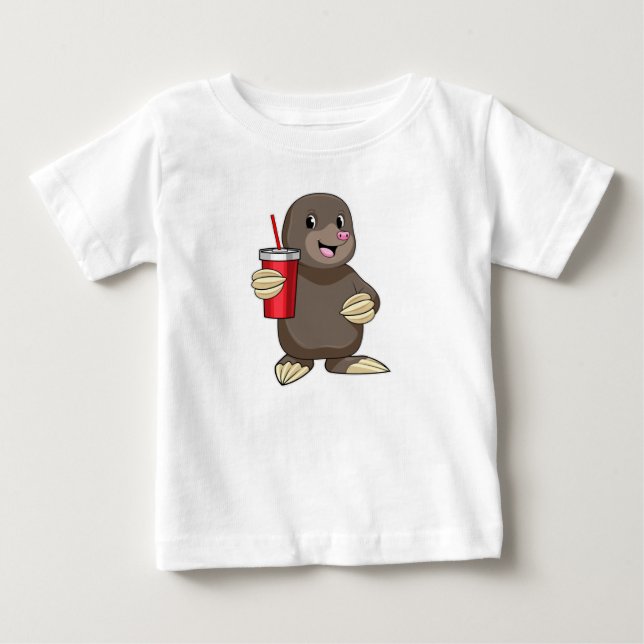 Mole with Drinking mug Baby T-Shirt (Front)