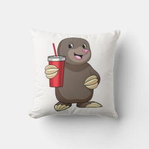 Mole with Drinking mug Cushion