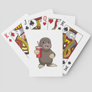 Mole with Drinking mug Playing Cards