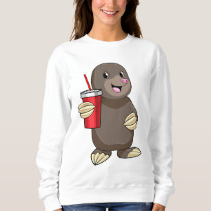 Mole with Drinking mug Sweatshirt