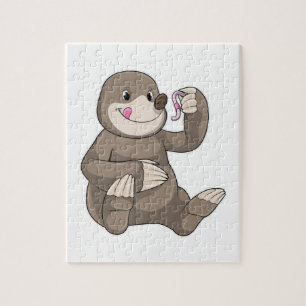 Mole with Earthworm Jigsaw Puzzle