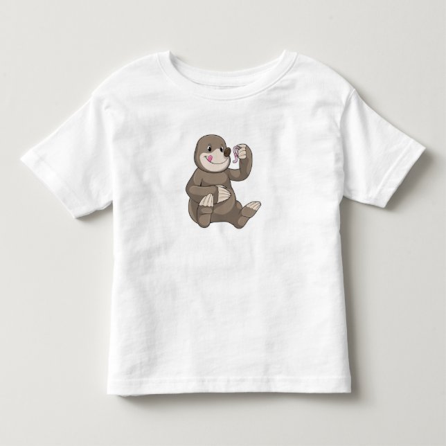Mole with Earthworm Toddler T-Shirt (Front)