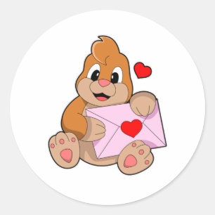 Mole with Heart Envelope Classic Round Sticker