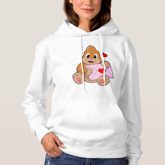 Mole with Heart Envelope Hoodie (Front)