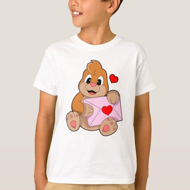 Mole with Heart Envelope T-Shirt (Front)