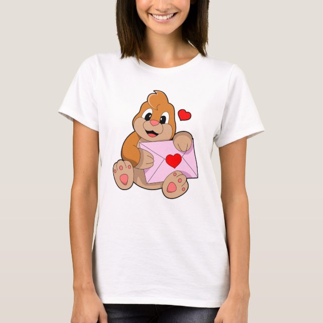 Mole with Heart Envelope T-Shirt (Front)