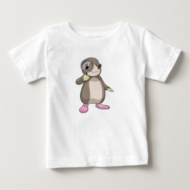 Mole with Magnifying glass Baby T-Shirt (Front)