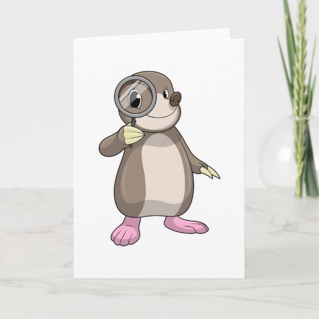 Mole with Magnifying glass Card (Front)
