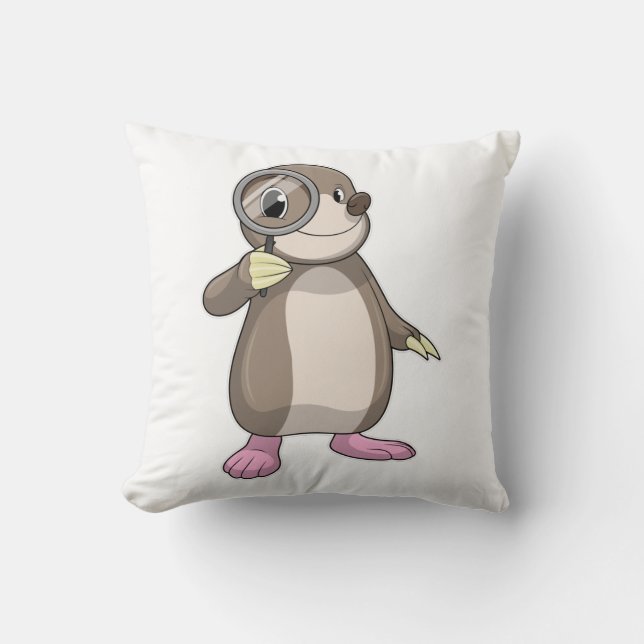 Mole with Magnifying glass Cushion (Front)