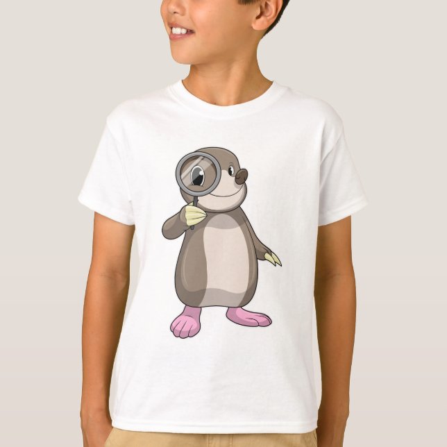 Mole with Magnifying glass T-Shirt (Front)