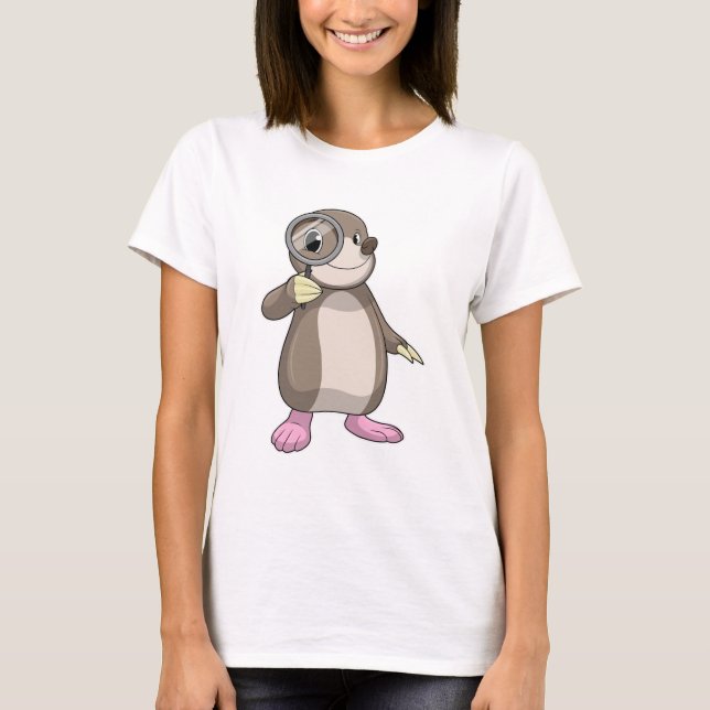 Mole with Magnifying glass T-Shirt (Front)
