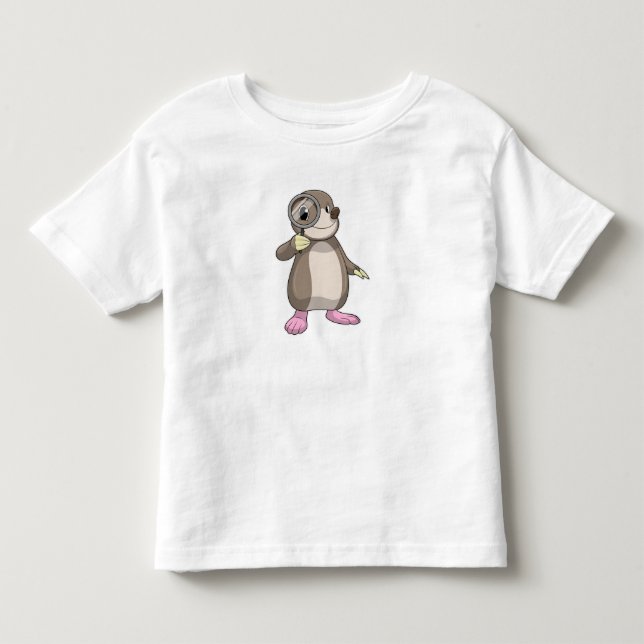 Mole with Magnifying glass Toddler T-Shirt (Front)