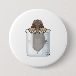 Mole with Measuring cup 7.5 Cm Round Badge
