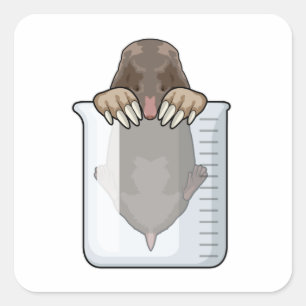 Mole with Measuring cup Square Sticker
