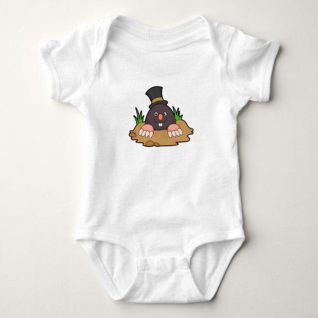 Mole with Molehill & Hat Baby Bodysuit (Front)