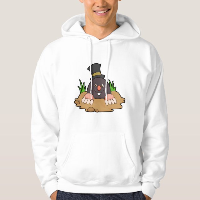 Mole with Molehill & Hat Hoodie (Front)