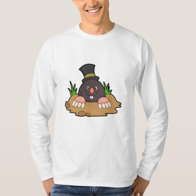 Mole with Molehill & Hat T-Shirt (Front)