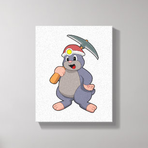 Mole with Pickaxe Canvas Print