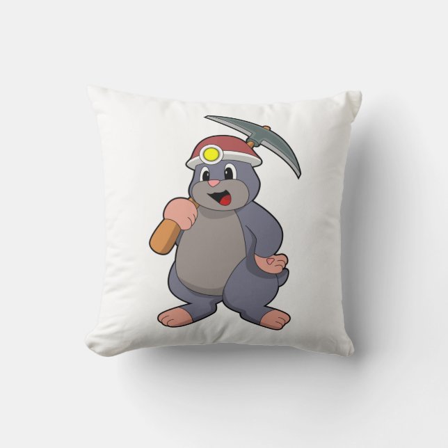Mole with Pickaxe Cushion (Front)
