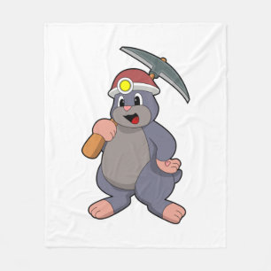 Mole with Pickaxe Fleece Blanket