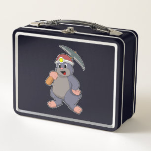 Mole with Pickaxe Metal Lunch Box