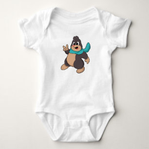 Mole with Scarf Baby Bodysuit