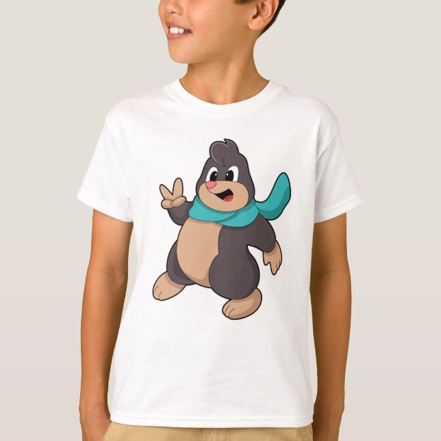 Mole with Scarf T-Shirt (Front)