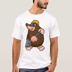 Mole with Shovel & Hard hat T-Shirt