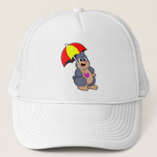 Mole with Umbrella Trucker Hat