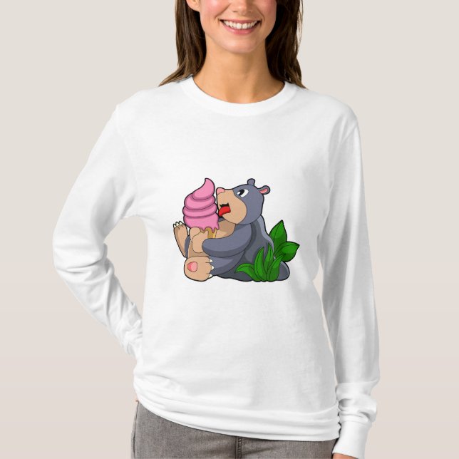 Mole with Waffle ice cream T-Shirt (Front)