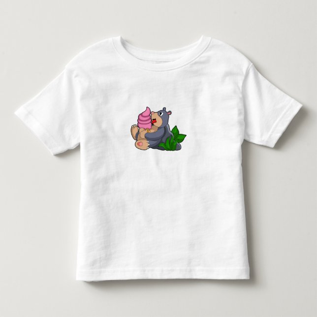 Mole with Waffle ice cream Toddler T-Shirt (Front)