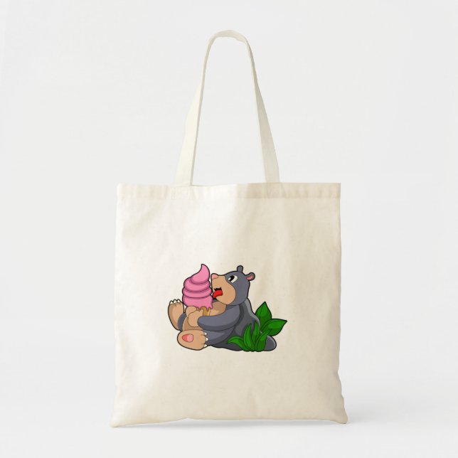 Mole with Waffle ice cream Tote Bag (Front)