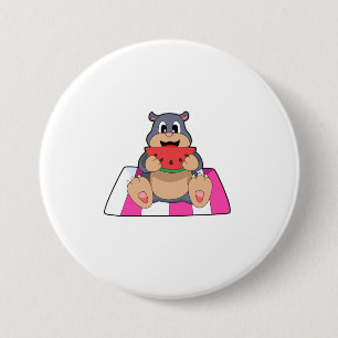 Mole with Watermelon.PNG 7.5 Cm Round Badge