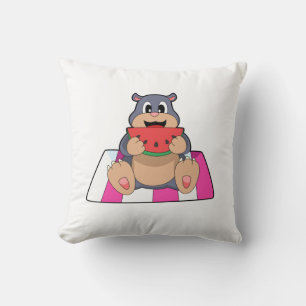 Mole with Watermelon.PNG Cushion