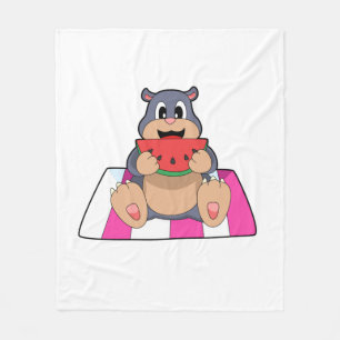 Mole with Watermelon.PNG Fleece Blanket
