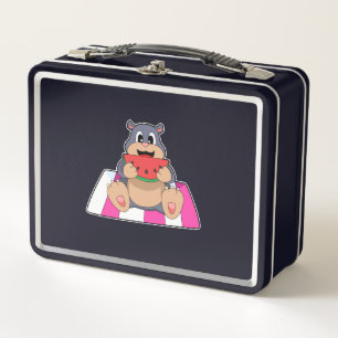 Mole with Watermelon.PNG Metal Lunch Box